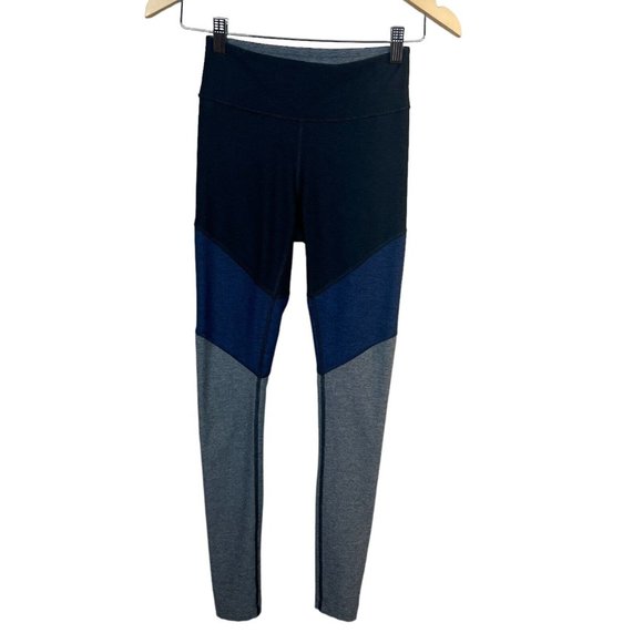 Outdoor Voices Leggings XS Colorblock Gray‎ Blue 7/8 Springs Yoga Active - Picture 1 of 10